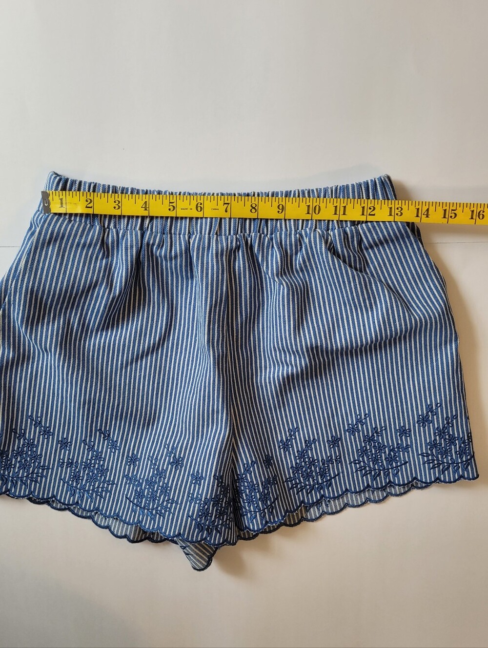Klesis Embroidered Striped Peplum Vest & Shorts Co-Ord Set-Small - Picture 14 of 16